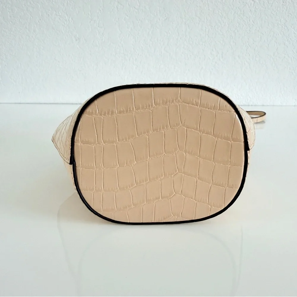 DANSE LENTE Mini Johnny Croc-Embossed Leather Hexagonal Bucket Bag